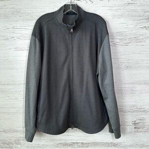 RAFFI Full Zip Varsity Jersey Knit Jacket Gray XL